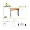 Mesa Cocina Extensible  Modelo Hena 40/80x80 - Blanco