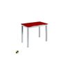 Mesa Cocina Extensible Vidrio Modelo Calcuta 140x60x76  - Rojo