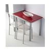 Mesa Cocina Extensible Vidrio Modelo Calcuta 140x60x76  - Rojo
