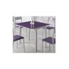 Mesa Cocina Extensible Vidrio Modelo Londres Alta 95 X 55/95 X 98  - Morado