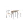 Pack Mesa De Cocina Extensible  Leva Con 2 Sillas - Roble