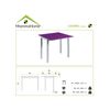 Mesa Cocina Extensible Vidrio Modelo Londres 95 X 55/95 X 76  - Morado