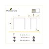 Mesa Cocina Extensible Vidrio Modelo Londres Alta 95 X 55/95 X 98  - Blanco