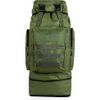 Mochila De Senderismo Plegable Para Viajes Montañismo Escalada Camping Trekking, Macuto Impermeable 60l+10l Verde