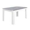 Mesa Comedor Extensible De 140-190x90 Cm Katia, En Blanco Y Gris Cemento