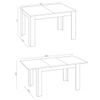 Mesa Comedor Extensible De 140-190x90 Cm Katia, En Blanco Y Gris Cemento