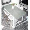 Mesa Comedor Extensible De 140-190x90 Cm Katia, En Blanco Y Gris Cemento