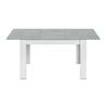 Mesa Comedor Extensible De 140-190x90 Cm Katia, En Blanco Y Gris Cemento