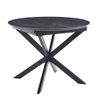 Mesa Redonda Extensible Tipo Libro Olimpo, Con Acabado Cerámico Y Patas Metal Doble X, Negro