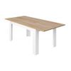 Mesa Comedor Extensible De 140-190x90 Cm Katia, En Blanco Y Roble Canadian