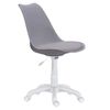 Silla De Escritorio Tulipa, Asiento Ergonómico Tapizado Polipiel Color Gris