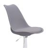 Silla De Escritorio Tulipa, Asiento Ergonómico Tapizado Polipiel Color Gris