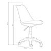 Silla De Escritorio Tulipa, Asiento Ergonómico Tapizado Polipiel Color Gris