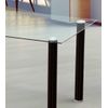 Mesa De Cristal Templado Transparente Y Patas Tubulares Metálicas, De 120 Cm, Color Negro