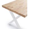 Mesa De Comedor Darek Estilo Industrial Mesa Madera Patas Blancas En 'x' De 140x80 Cm