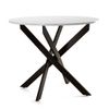 Mesa Redonda Blake, Industrial De Ø90 Cm Con Patas Metálicas Entrecruzado, Blanco Y Negro