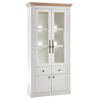 Vitrina Doble Markle Provenzal, 2 Puertas Acristaladas, 2 Puertas Pequeñas Y 2 Cajones, Blanco Y Roble