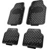 Juegos De Alfombrillas Para Coche Antideslizante 4pcs Alfombra Diseño Metálico Universal Color Negro Alto Brillo Estilo Estriado