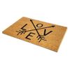 Felpudo Alfombra Fibra De Coco Con Reverso Pvc Antideslizante Para Exterior E Interior 40x60cm Rectangular (love)