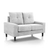 Sofá 2 Plazas Brooklyn Respaldo Capitoné, Combinable Con Sofá 3 Plazas Y Chaiselongue 143x78x95cm Color Gris Claro