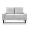 Sofá 2 Plazas Brooklyn Respaldo Capitoné, Combinable Con Sofá 3 Plazas Y Chaiselongue 143x78x95cm Color Gris Claro