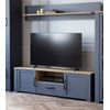 Mueble Tv 166 Cm Odin, 2 Puertas, Cajón Y Hueco, En Roble Azul Marino Y Riviera