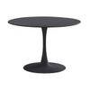 Mesa Redonda Comedor Cocina Chiara Con Pata Tipo Tulipa, En Negro