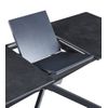 Mesa Extensible Tipo Libro Olimpo, Con Acabado Cerámico Y Patas Metal Doble X, En Negro