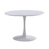 Mesa Redonda Comedor Cocina Chiara Con Pata Tipo Tulipa, En Blanco