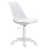 Silla De Escritorio Tulipa, Asiento Ergonómico Tapizado Polipiel Color Blanco