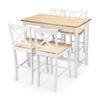 Pack 2 Taburetes Altos De Cocina Justin, Blanco Y Asiento Roble