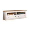 Mueble Tv 150 Cm Markle, Con 2 Cajones + 2 Huecos, En Blanco Y Roble