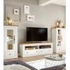 Mueble Tv 150 Cm Markle, Con 2 Cajones + 2 Huecos, En Blanco Y Roble