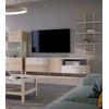 Mueble Tv 200 Cm Bjorn, 3 Cajones 1 Puerta, Estilo Nórdico En Blanco Y Roble