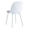 Pack 4 Sillas Comedor Bimba, De Polipropileno Blanco Y Asiento Tapizado En Tejido Gris