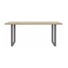 Mesa Comedor Industrial Ulry Con Pata  De Metal Color Gris Y Tapa Roble 180x90cm.