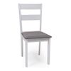 Pack 2 Sillas Comedor Blancas Con Asiento Tapizado Tela Gris