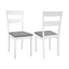 Pack 2 Sillas Comedor Blancas Con Asiento Tapizado Tela Gris