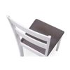 Pack 2 Sillas Comedor Blancas Con Asiento Tapizado Tela Gris