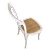 Pack 2 Sillas De Comedor O Cocina Piper. Silla Apilable De Madera Maciza Y Asiento De Ratán En Blanco.