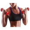 2x Mancuernas Pesas De 3kg Suave Ejercicio, Musculación, Gimnasio, De Acero Con Cubierta En Vinilo Color Rojo