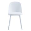 Pack 4 Sillas Comedor Bimba, De Polipropileno Blanco Y Asiento Tapizado En Polipiel Blanco