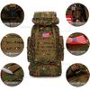 Mochila Militar De Senderismo Tactica Para Viajes Montañismo Escalada Camping Trekking 80l