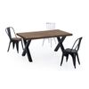 Mesa De Comedor Darek Estilo Industrial Mesa Madera Patas Negras En 'x' De 160x90 Cm