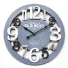 Reloj Pared Redondo Madera Gris Blanco Moderno 55x55x4,5 Rebecca Mobili