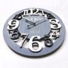 Reloj Pared Redondo Madera Gris Blanco Moderno 55x55x4,5 Rebecca Mobili
