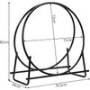 Porta Leña, Leñero, Cesta Para Leña Para Chimenea, Aro Redondo En Acero Inoxidable Costway 77 X 36 X 82 Cm