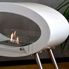 Chimenea De Bioetanol Ovalada De Suelo Glow Fire Molde, Blanco