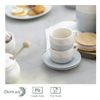 Dowan Tazas De Café Expreso De Porcelana Con Platillos, 90 Ml, Juego De 4, Azul Y Blanco