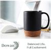 Dowan Taza De Café De 450 Ml Con Fondo De Corcho Y Tapa, Juego De 2